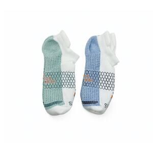 2 Pairs Bombas Hextec Golf Pairs Women's Ankle Socks Size Medium 6-10 White